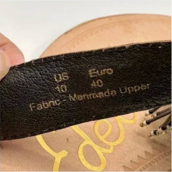 Sam Edelman Women's Anella Beaded Tassel Thong Sandal Size 10 - Picture 7 of 8